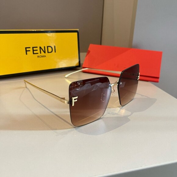 Fendi Brown and Gold Sunglasses - Picture 1 of 6